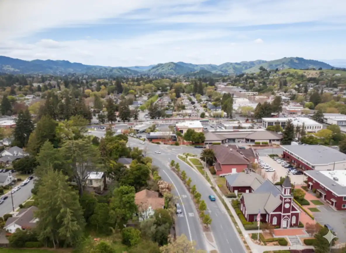 Aerial view of Novato, California