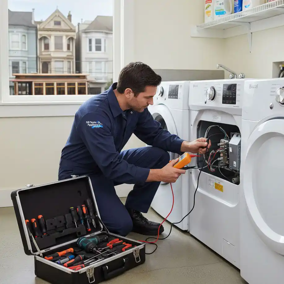Our expert technician is repairing a dryer in san francisco