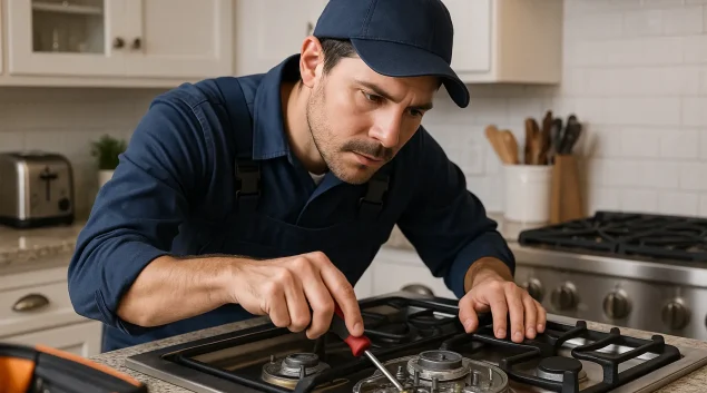 a-mechanic-is-repairing-a-cooktop
