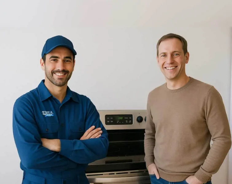 oven-repair-san-francisco Our customer is looking happy with one of our experienced technician